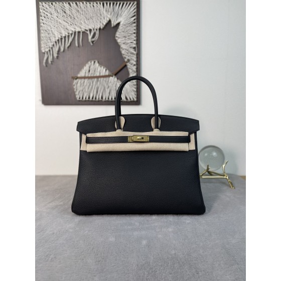 Classic Black Gold Togo Leather Birkin Bag